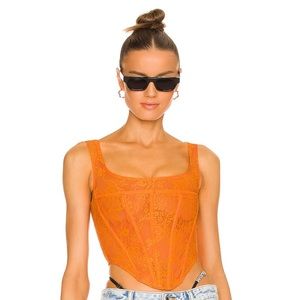 Campbell Corset Top in Tangerine